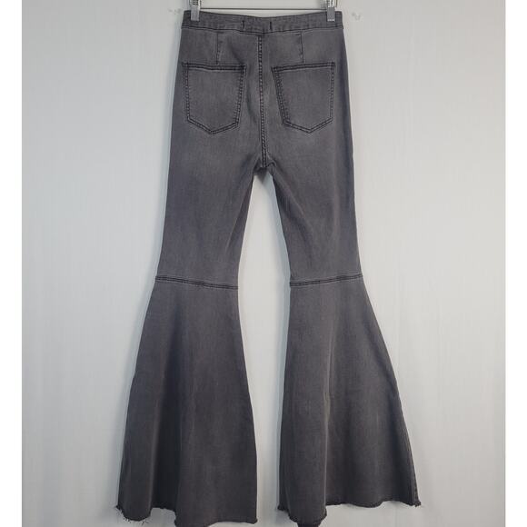 Free People Just Float on Flare Jeans size 26 Washed Black Retro Boho Festival - Picture 8 of 12